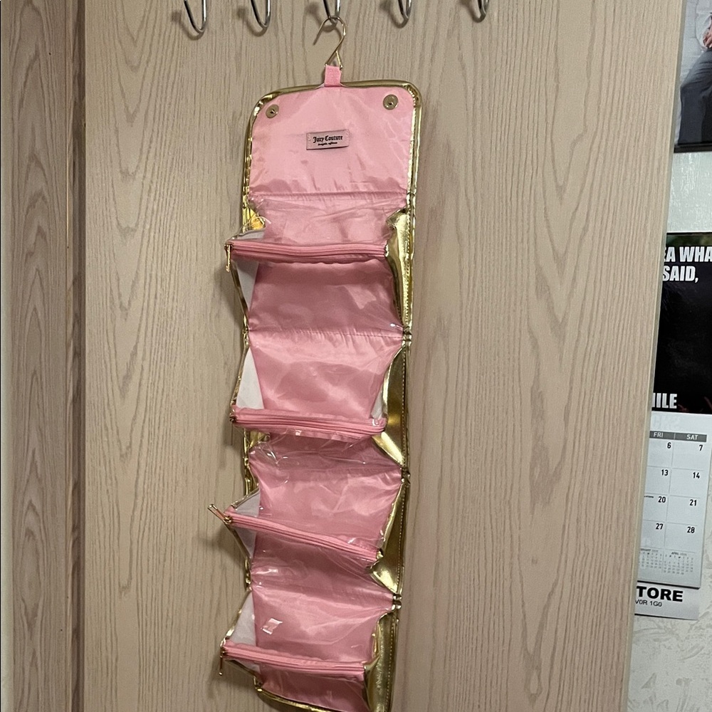 Juicy Couture Pink and Gold Hanging Organizer